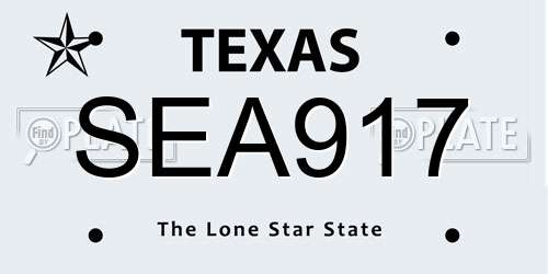 SEA917 Texas License Plate