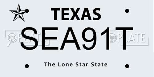 SEA91T Texas License Plate
