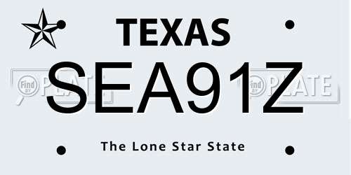 SEA91Z Texas License Plate