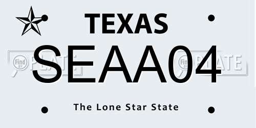 SEAA04 Texas License Plate