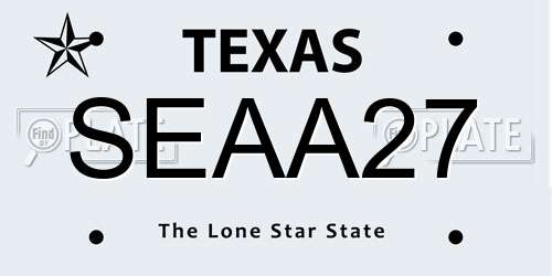 SEAA27 Texas License Plate