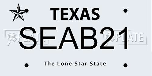 SEAB21 Texas License Plate