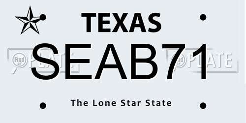 SEAB71 Texas License Plate