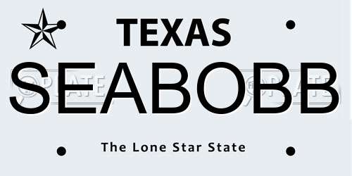SEABOBB Texas License Plate