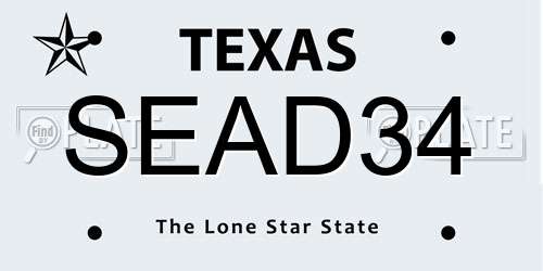 SEAD34 Texas License Plate