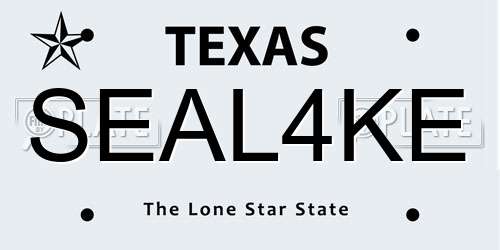 SEAL4KE Texas License Plate