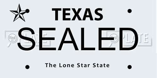 SEALED Texas License Plate