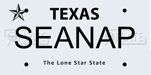 SEANAP Texas License Plate