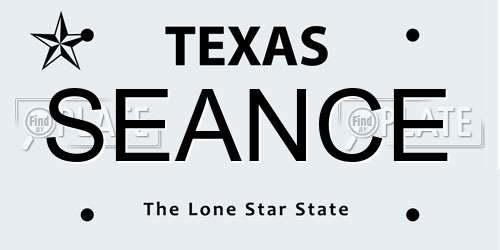 SEANCE Texas License Plate