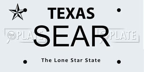 SEAR Texas License Plate
