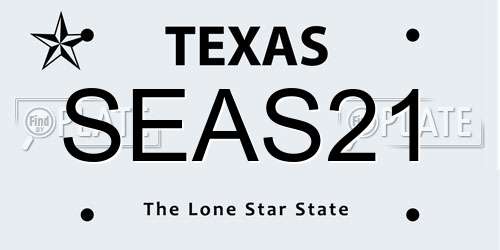 SEAS21 Texas License Plate