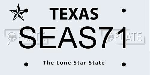 SEAS71 Texas License Plate
