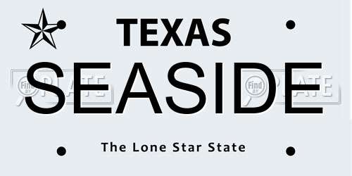 SEASIDE Texas License Plate