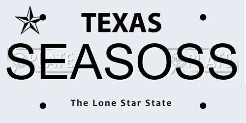 SEASOSS Texas License Plate