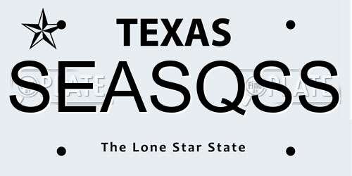 SEASQSS Texas License Plate