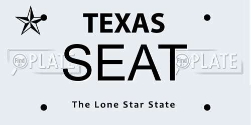 SEAT Texas License Plate