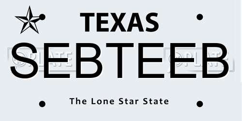 SEBTEEB Texas License Plate