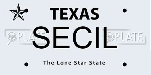SECIL Texas License Plate