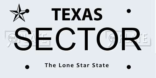 SECTOR Texas License Plate
