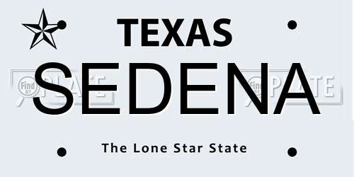 SEDENA Texas License Plate