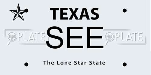 SEE Texas License Plate