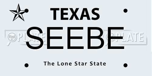 SEEBE Texas License Plate
