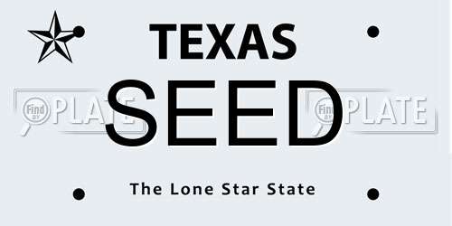 SEED Texas License Plate