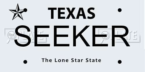 SEEKER Texas License Plate