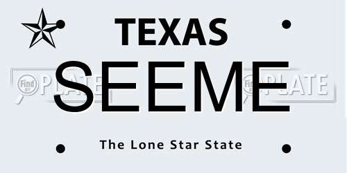 SEEME Texas License Plate