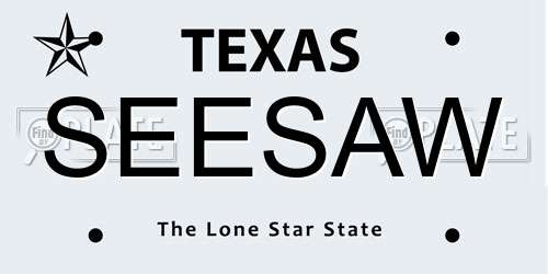 SEESAW Texas License Plate