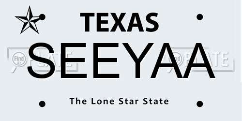 SEEYAA Texas License Plate