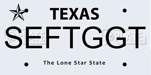 SEFTGGT Texas License Plate