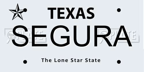SEGURA Texas License Plate