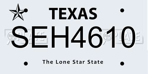 SEH4610 Texas License Plate