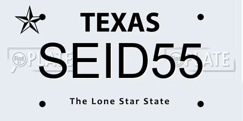 SEID55 Texas License Plate