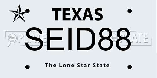 SEID88 Texas License Plate