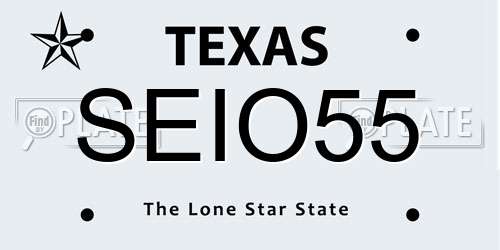 SEIO55 Texas License Plate