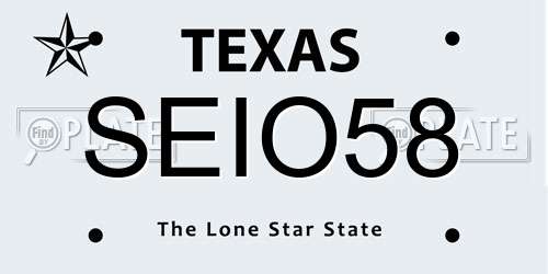 SEIO58 Texas License Plate