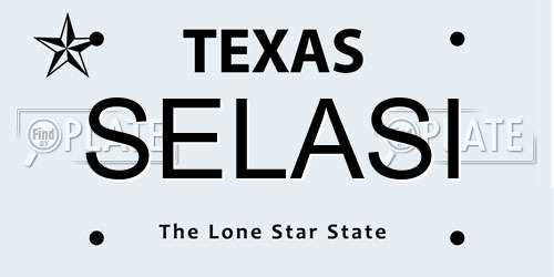 SELASI Texas License Plate