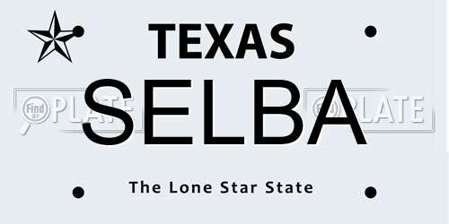 SELBA Texas License Plate