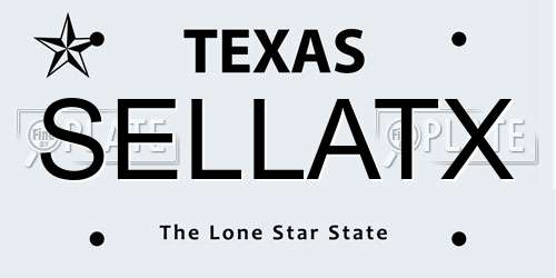 SELLATX Texas License Plate