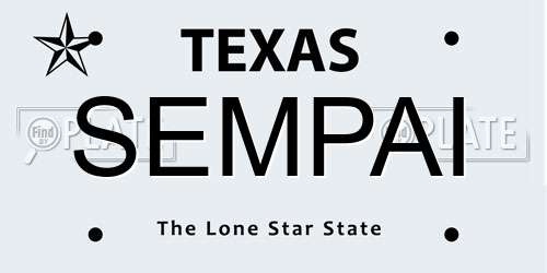 SEMPAI Texas License Plate