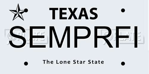 SEMPRFI Texas License Plate