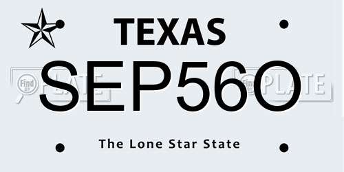 SEP56O Texas License Plate