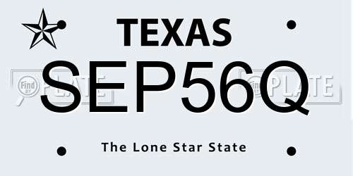 SEP56Q Texas License Plate