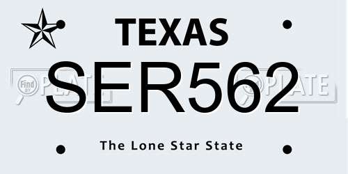 SER562 Texas License Plate
