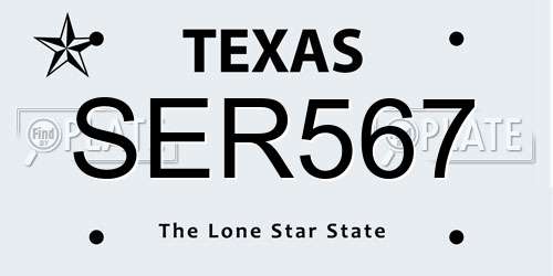 SER567 Texas License Plate