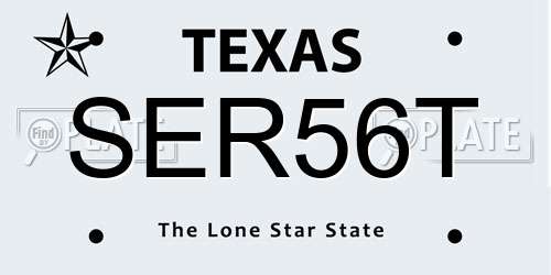 SER56T Texas License Plate