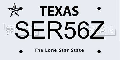SER56Z Texas License Plate