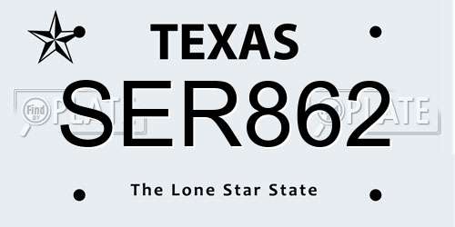 SER862 Texas License Plate